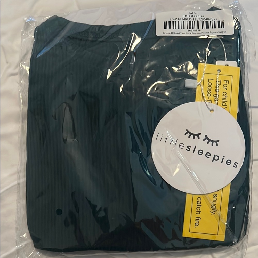 Little Sleepies emerald ribbed Green Sleepwear